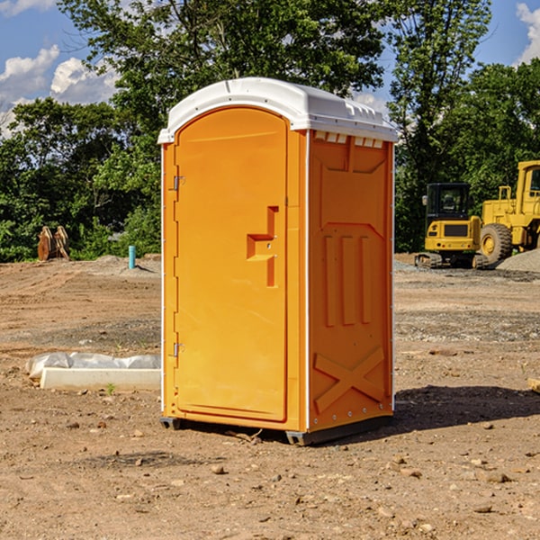 how often are the portable restrooms cleaned and serviced during a rental period in Bergen